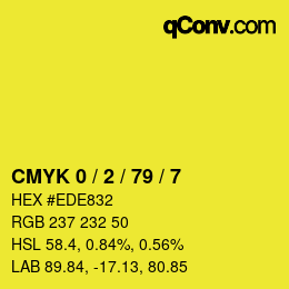 Color code: CMYK 0 / 2 / 79 / 7 | qconv.com