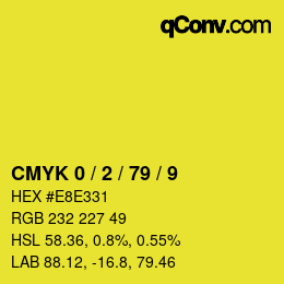 Color code: CMYK 0 / 2 / 79 / 9 | qconv.com