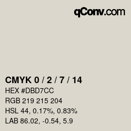 カラーコード: CMYK 0 / 2 / 7 / 14 | qconv.com