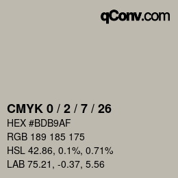 颜色代码: CMYK 0 / 2 / 7 / 26 | qconv.com