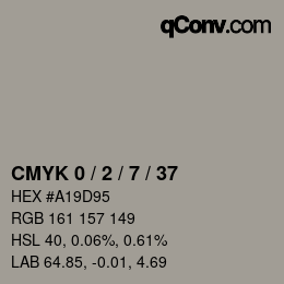 颜色代码: CMYK 0 / 2 / 7 / 37 | qconv.com