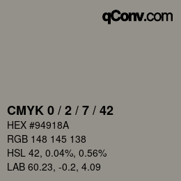 Color code: CMYK 0 / 2 / 7 / 42 | qconv.com