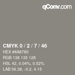 Color code: CMYK 0 / 2 / 7 / 46 | qconv.com