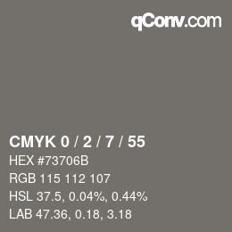 颜色代码: CMYK 0 / 2 / 7 / 55 | qconv.com