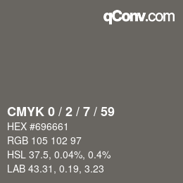カラーコード: CMYK 0 / 2 / 7 / 59 | qconv.com