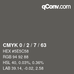 Color code: CMYK 0 / 2 / 7 / 63 | qconv.com