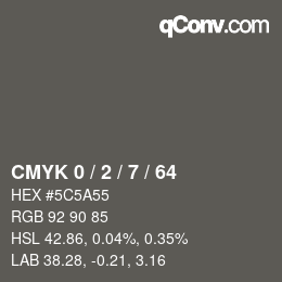 Color code: CMYK 0 / 2 / 7 / 64 | qconv.com