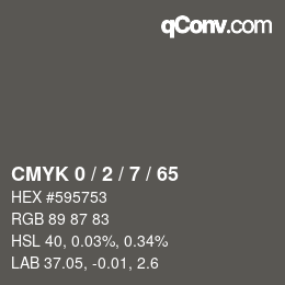 Color code: CMYK 0 / 2 / 7 / 65 | qconv.com