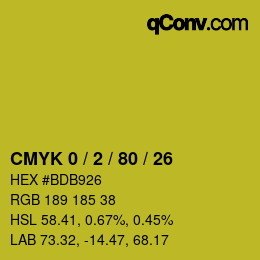Color code: CMYK 0 / 2 / 80 / 26 | qconv.com