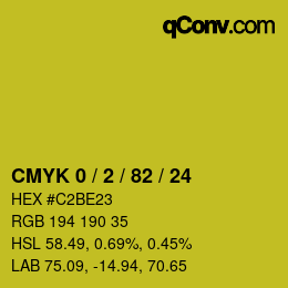Color code: CMYK 0 / 2 / 82 / 24 | qconv.com