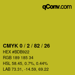 Color code: CMYK 0 / 2 / 82 / 26 | qconv.com