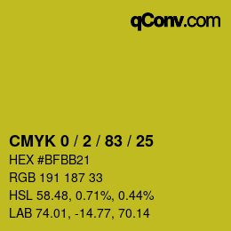 Color code: CMYK 0 / 2 / 83 / 25 | qconv.com