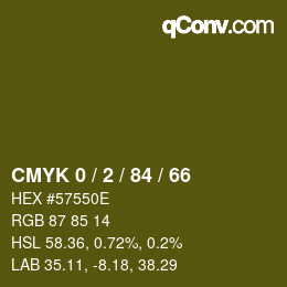 Color code: CMYK 0 / 2 / 84 / 66 | qconv.com