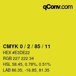 Color code: CMYK 0 / 2 / 85 / 11 | qconv.com