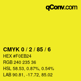 Color code: CMYK 0 / 2 / 85 / 6 | qconv.com
