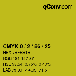 Color code: CMYK 0 / 2 / 86 / 25 | qconv.com