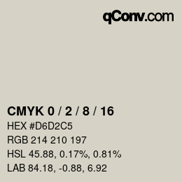 Código de color: CMYK 0 / 2 / 8 / 16 | qconv.com