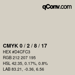 カラーコード: CMYK 0 / 2 / 8 / 17 | qconv.com