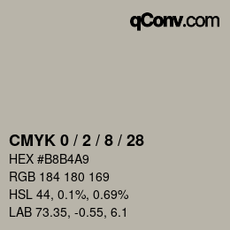 Color code: CMYK 0 / 2 / 8 / 28 | qconv.com