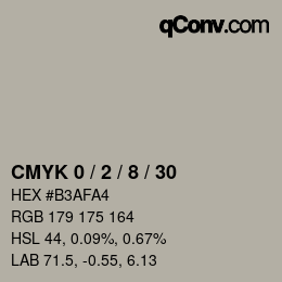 颜色代码: CMYK 0 / 2 / 8 / 30 | qconv.com