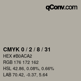 カラーコード: CMYK 0 / 2 / 8 / 31 | qconv.com
