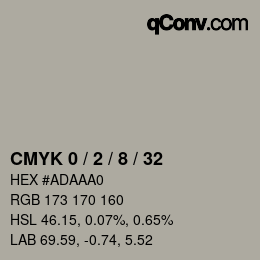 カラーコード: CMYK 0 / 2 / 8 / 32 | qconv.com