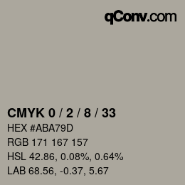 カラーコード: CMYK 0 / 2 / 8 / 33 | qconv.com