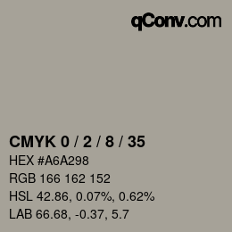 カラーコード: CMYK 0 / 2 / 8 / 35 | qconv.com