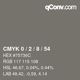 Color code: CMYK 0 / 2 / 8 / 54 | qconv.com