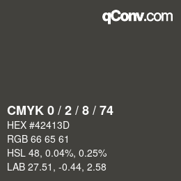 Color code: CMYK 0 / 2 / 8 / 74 | qconv.com