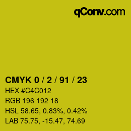 Color code: CMYK 0 / 2 / 91 / 23 | qconv.com
