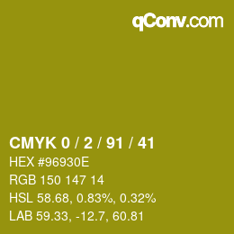 Color code: CMYK 0 / 2 / 91 / 41 | qconv.com