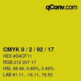 Color code: CMYK 0 / 2 / 92 / 17 | qconv.com