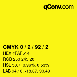 Color code: CMYK 0 / 2 / 92 / 2 | qconv.com