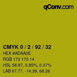 Color code: CMYK 0 / 2 / 92 / 32 | qconv.com