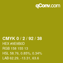 颜色代码: CMYK 0 / 2 / 92 / 38 | qconv.com