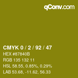 Color code: CMYK 0 / 2 / 92 / 47 | qconv.com