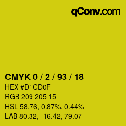 Color code: CMYK 0 / 2 / 93 / 18 | qconv.com