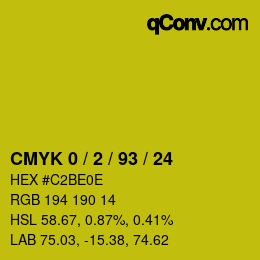 Color code: CMYK 0 / 2 / 93 / 24 | qconv.com