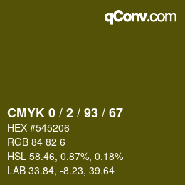 カラーコード: CMYK 0 / 2 / 93 / 67 | qconv.com