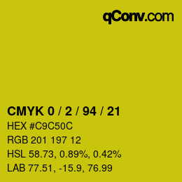 Color code: CMYK 0 / 2 / 94 / 21 | qconv.com