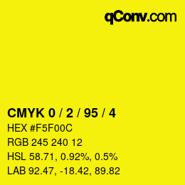 Color code: CMYK 0 / 2 / 95 / 4 | qconv.com
