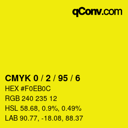 Color code: CMYK 0 / 2 / 95 / 6 | qconv.com