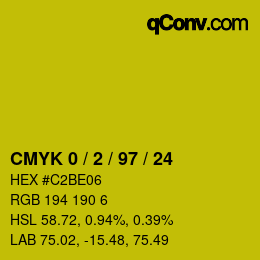Color code: CMYK 0 / 2 / 97 / 24 | qconv.com