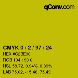 Color code: CMYK 0 / 2 / 97 / 24 | qconv.com