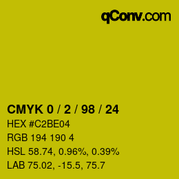 Color code: CMYK 0 / 2 / 98 / 24 | qconv.com