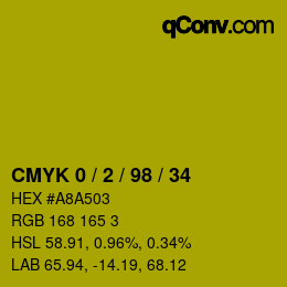 Color code: CMYK 0 / 2 / 98 / 34 | qconv.com