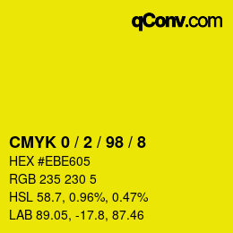 Color code: CMYK 0 / 2 / 98 / 8 | qconv.com