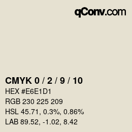 颜色代码: CMYK 0 / 2 / 9 / 10 | qconv.com
