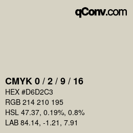 カラーコード: CMYK 0 / 2 / 9 / 16 | qconv.com